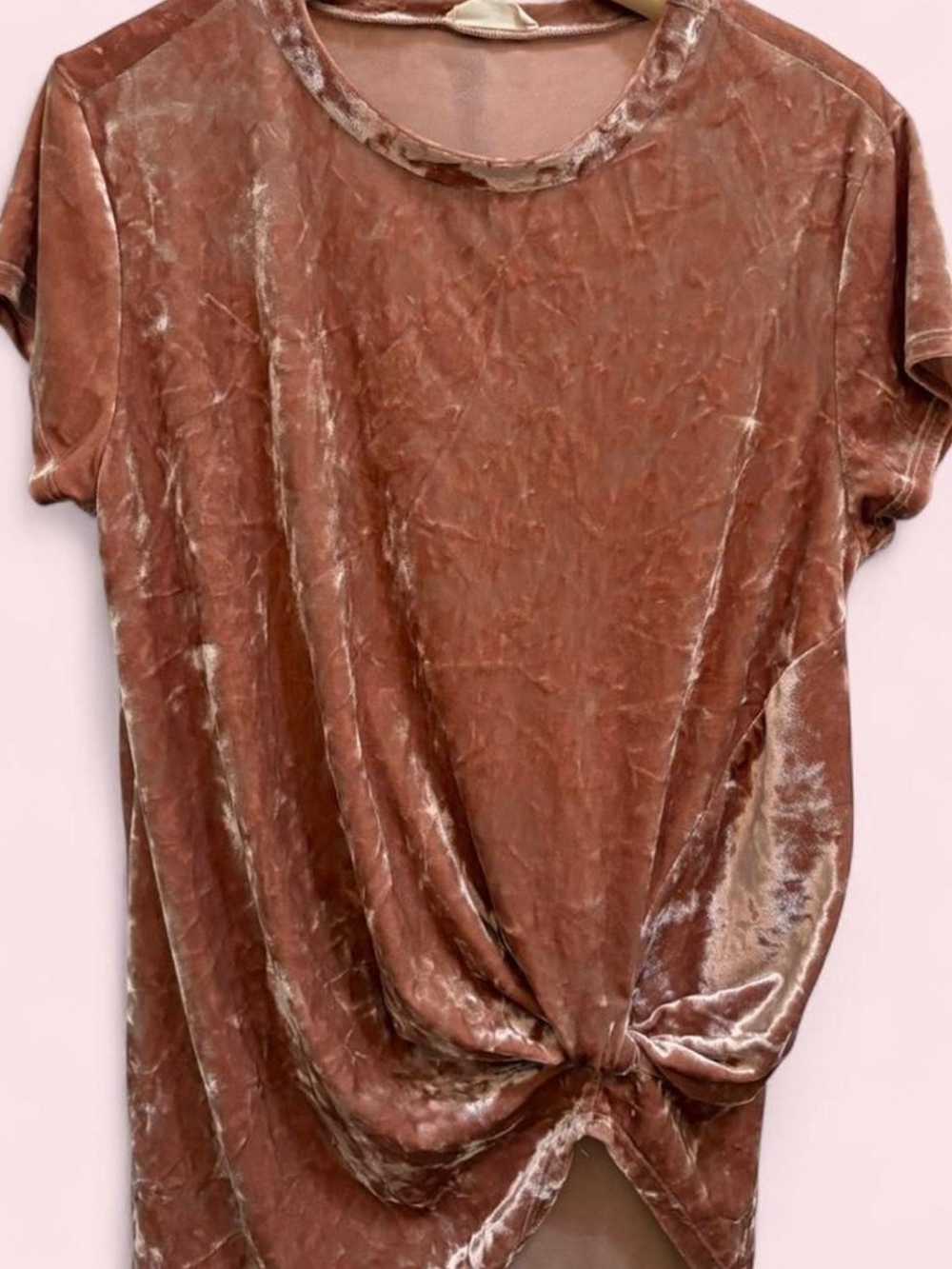 Rose Gold Velvet Boutique Blouse